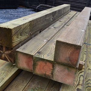 Poteau bois carré sel vert classe 4